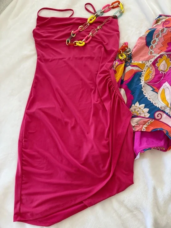 Joe & Elle Hot Pink Swim Coverup , super cute as a summer dress ! - Picture 1 of 1